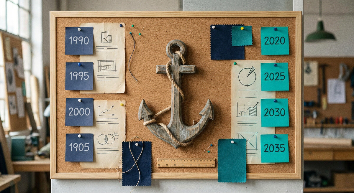 Timeline board showing anchor point and event markers