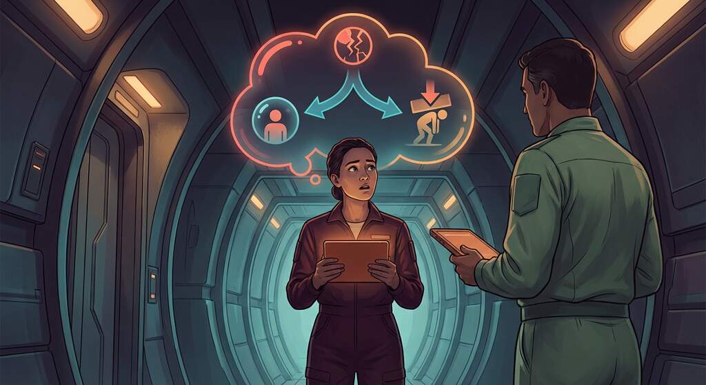 Person receiving bad news with thought bubble showing single event branching into multiple pathways