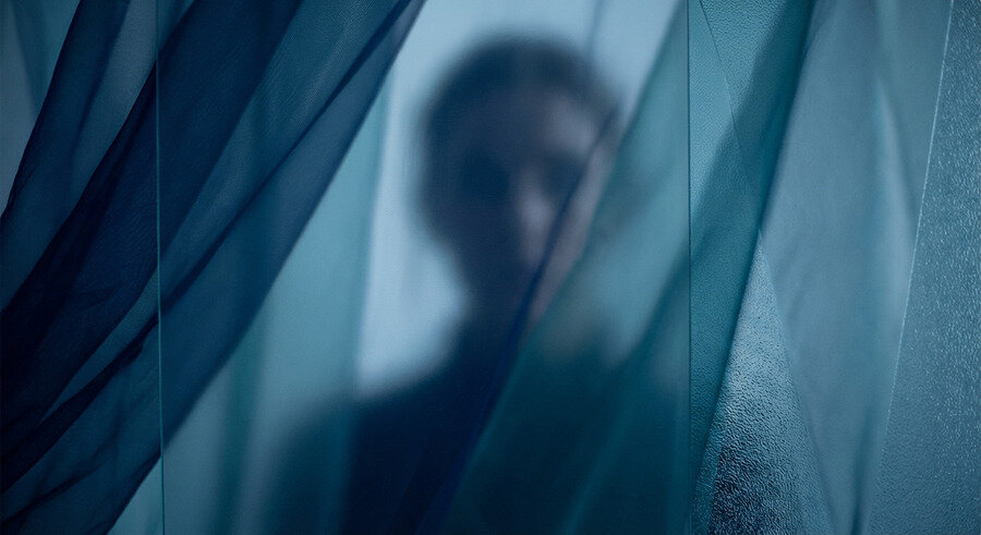 Layered translucent materials suggesting hidden internal state