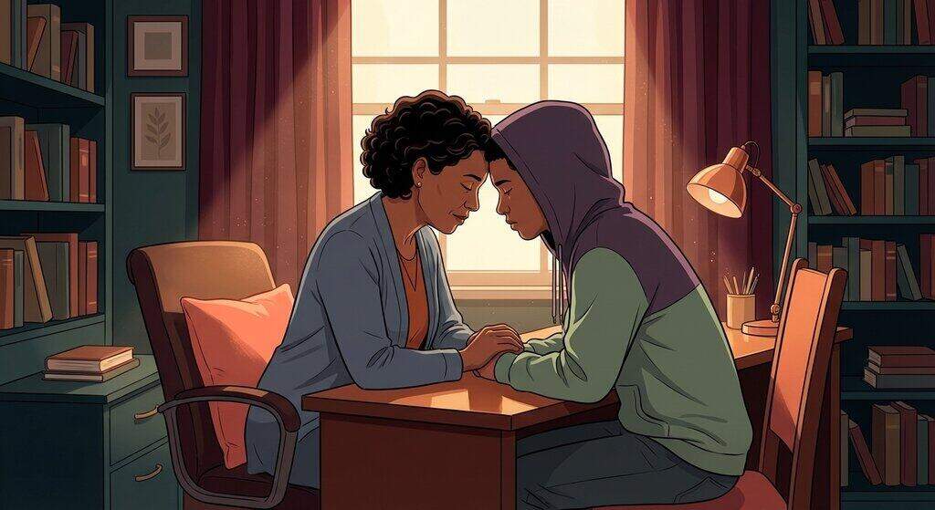 Counselor and teenager in a quiet office