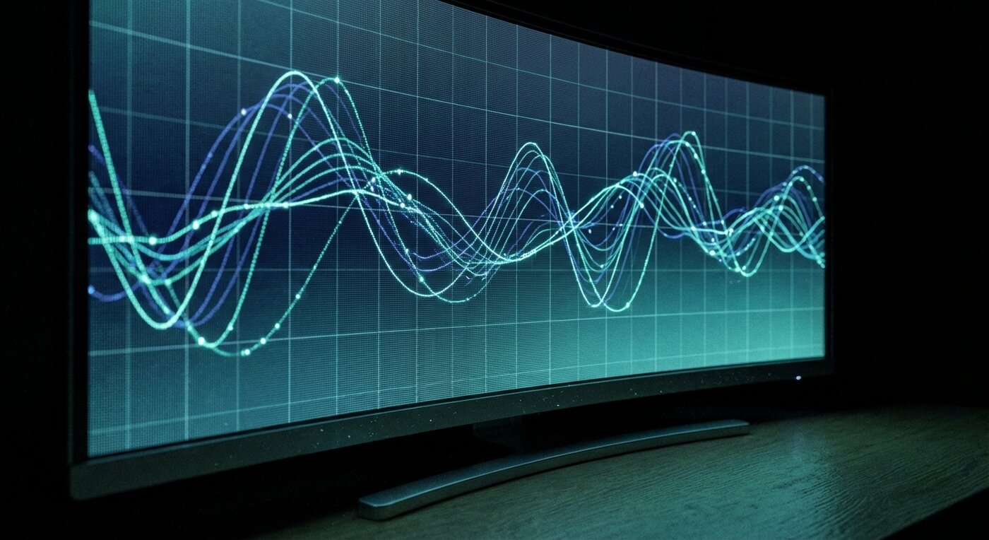 Abstract time-series visualization on a monitor