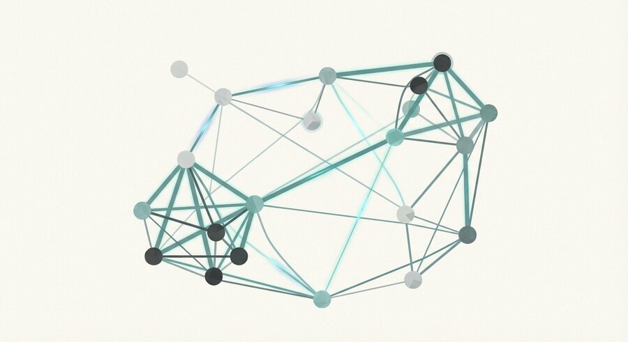 Network graph illustrating trust signals between agents