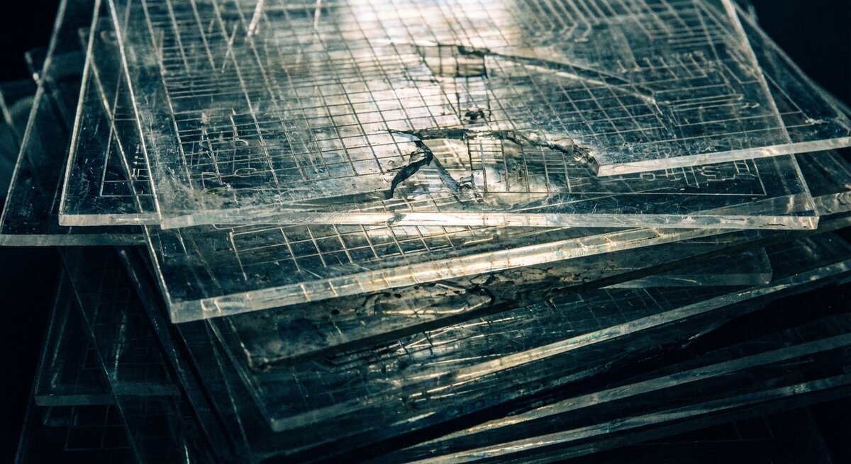 Layered translucent materials suggesting short-term and long-term pathways